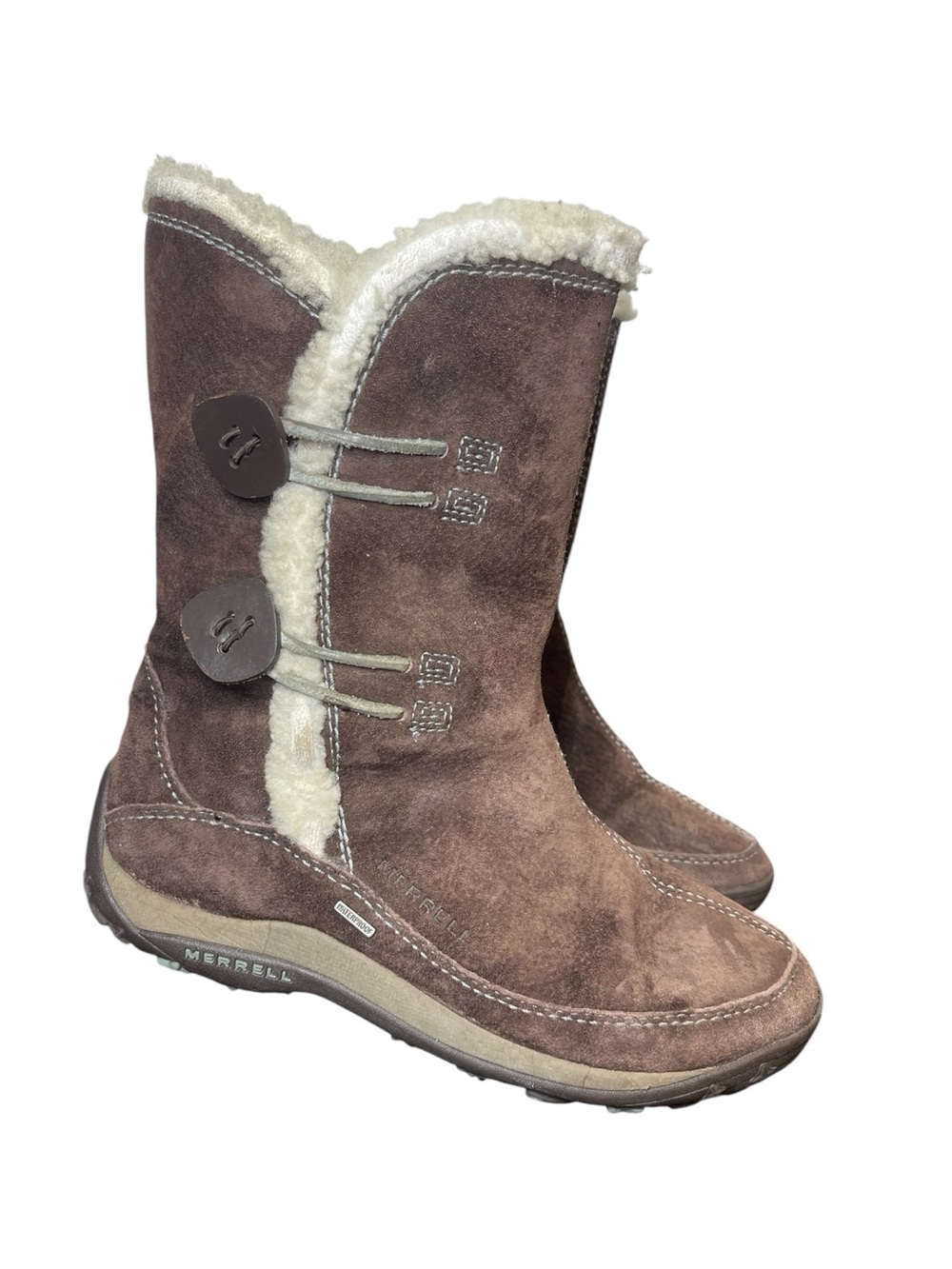 Merrell Yarra Chestnut Waterproof Winter Boots Polartec Insulated Suede 6.5